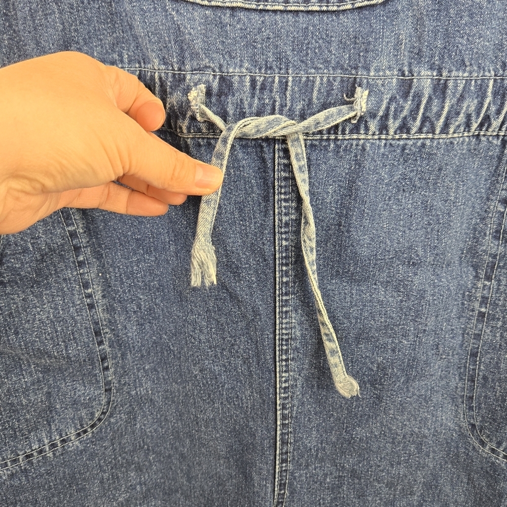 Vintage Y2K Denim Overalls Bunny Applique Cottagecore Kawaii XL - Picture 5 of 10